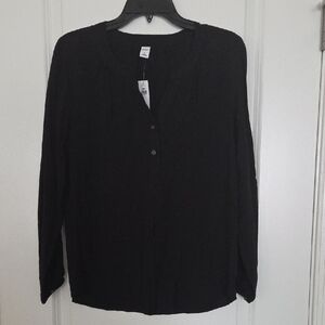 Old Navy Women's Black Button-Down Shirt